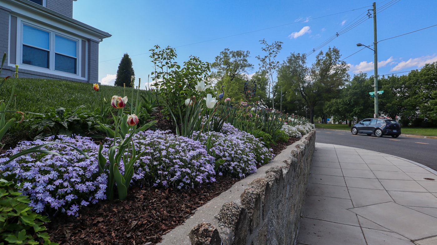 Landscaped flower bed